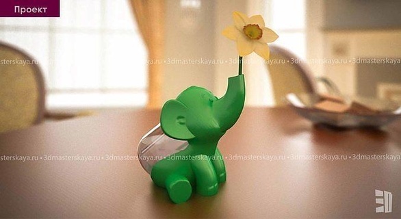 flower stand form elephant rack pot decoration printing happy model art sculptures 3d print model - Mito3D