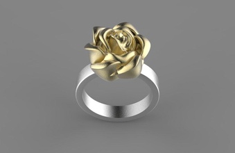 flower thorn ring jewelry gold sting rose rings 3d print model - Mito3D