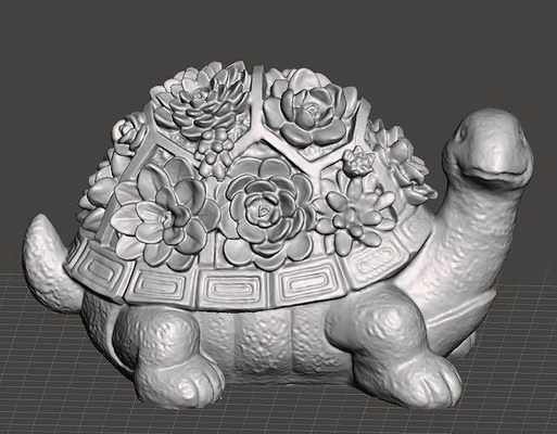 flor tortuga reptil animales naturaleza casa decoración 3d print model - Mito3D