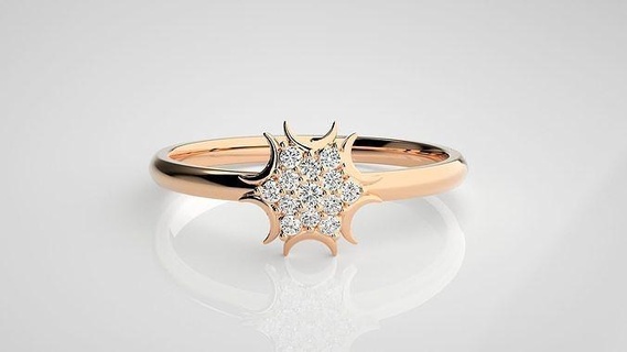 çiçek ultra ışık wt minimalist KADIN yüzük 3dm stl render takı mücevher elmas altın ağırlık nişan düğün yazdırılabilir yüzükler narin platin 3d print model - Mito3D