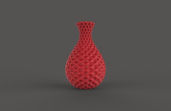 flower vase decoration modern diamondcut pot design interior artistic houseware art mathematical 3d print model - Mito3D
