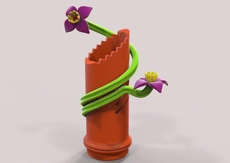 çiçek vazo dekorasyon dekor bitki ev eşyaları dekoratif tencere porselen gül doğa botanik süs kalıplama ekici 3d Yazdır model iç tasarım leafe 3d print model - Mito3D