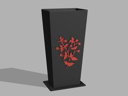 flower vase container square design house dining kitchen art flowervase officeneeds homeneeds 3d print model - Mito3D