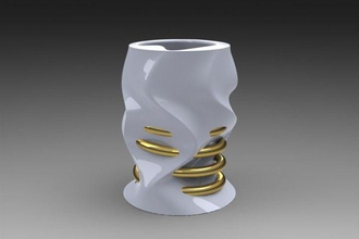 o vaso de flor a casa artística 3d decoração 3d print model - Mito3D