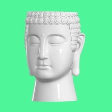 fiore vaso buddha testa intelligenza creatività carattere isolato umano scultura 3d 3dprint stampa fiori idea attività commerciale psicologia stampabile rilassare decorazione casa accessori 3d print model - Mito3D