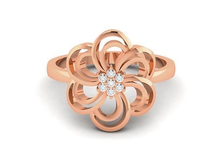 Blume Frauen Diamant Ring 3dm Einzelheiten Ringe Hochzeit Engagement Juwel Schmuck druckbar Gold Silber Platin Luxus wertvoll Rose 3d print model - Mito3D