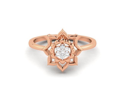 flor mujer diamante anillo 3dm detalles anillos Boda compromiso joya joyería imprimible oro plata platino lujo precioso Rosa 3d print model - Mito3D
