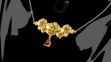 Çiçekler a001 kolye takı altın platin gümüş yazdırılabilir taş çiçek Yazdır model mücevher 3d print model - Mito3D