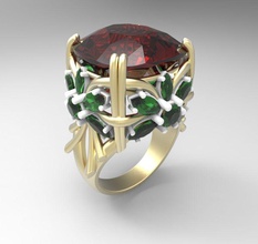 flowers big ring jewelry flower jewel wedding jewellery rings 3d print model - Mito3D