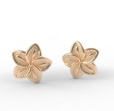 flowers errings jewelry flower gold silver small earrings 3d print model - Mito3D