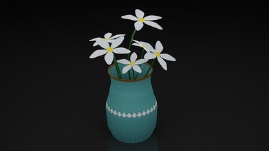 Blumen picher Gänseblümchen Vase Natur Blume Ostern Blatt traditionell Wachstum disjunkt Liebe Flora Pflanze Baum Wald Haushaltswaren Grün Allgemeines Dekor Valentinstag 3d print model - Mito3D