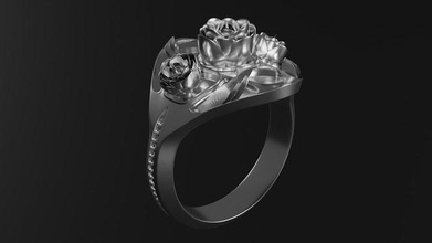 fiori squillare miscelatore gioielleria stampabile argento abbigliamento fiore focolare anelli gioiello moda fashionring engagement sterlina 3d print model - Mito3D