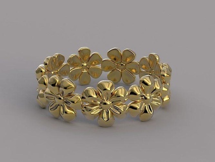 flores anillo joyería eternidad oro plata imprimible libra esterlina Moda joya anillos 3d print model - Mito3D