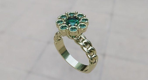 blumig Ring Schmuck Ringe Gold druckbar Silber Hochzeit Juwel Engagement 3d print model - Mito3D
