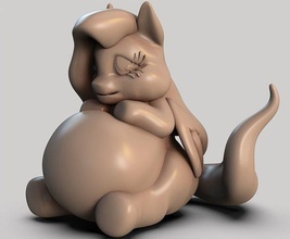 fluttershy - fat version character cute fim pony hasbro horse figure cartoon animal chubby fantasy games toys 3d print model - Mito3D
