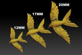 fly bird pendant flying dove wildlife nature jewelry wing feather art deco starfish birds charm humming pendants 3d print model - Mito3D