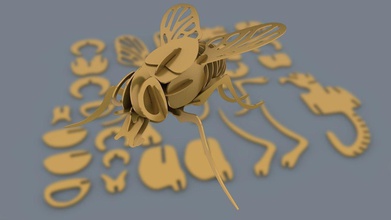 fly mosca hobby-diy insect animal bird wings transporter plants wood printable flies law bee kars hobby diy robotics 3d print model - Mito3D