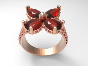 volar anillo diamante compromiso platino boda joyería joya anillos 3d print model - Mito3D