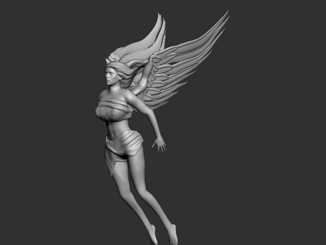 fliegend engel flügel statue amor cherub leidenschaft valentinstag geflügelt statuette fantasie skulptur kunst skulpturen 3D print model - Mito3D