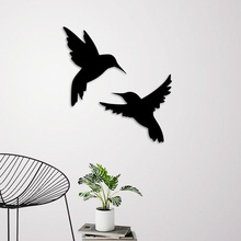 volare uccelli parete decorazione uccello albero natura animale giungla 2d arte silhouette interni deco 3d print model - Mito3D