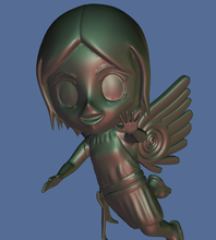 volo di chibi-angelo art angelo anime appendiabiti la decorazione ornamento carattere umana fantasia natale stampa personaggio sculture 3d print model - Mito3D