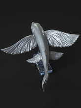 flying fish atlantic animal saltwater fishing animals seashell angling underwater sealife art sculptures 3d print model - Mito3D