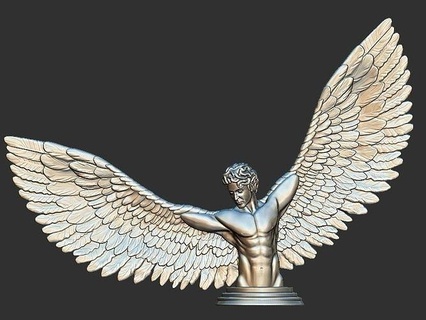 volare uomo creatura carattere corpo orrore mostro animale Drago tomba fantasia immaginario lapide anatomia zombie spaventoso arte sculture statua mitologico Halloween zucca 3d print model - Mito3D