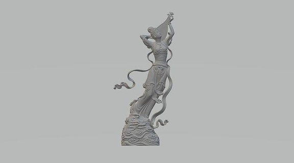 volant rebond pipa ancien beauté sculpture artiste femme belle personnage art sculptures chinois traditionnel instrument musical musique atout Chine 3d print model - Mito3D