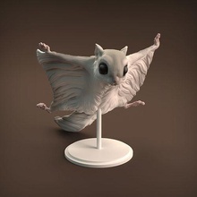 flying squirrel 3d printing animal cute creature companion realistic toy sculpture miniature figurine presupported supported wildlife nature statue rodent art sculptures 3d print model - Mito3D