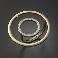 le focus bijoux de l'anneau minimalisme diamant creux léger or élégant précieux les anneaux 3d print model - Mito3D