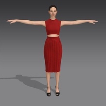 folded skirt woman fashion dancing pretty elegant flexibility contemporary character body dance apparel glamour 3d print model - Mito3D