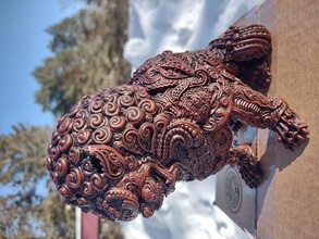 foo león escultura estatua Arte antiguo cultura animalart fantasyart scifiart biomecánica arte oriental chino criatura mítica esculturas 3d print model - Mito3D