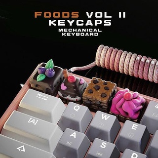 foods keycaps vol ii - mechanical keyboard food keycap art accessories computer anime pc cake cookie artisan stl 3d gadgets games toys game 3d print model - Mito3D