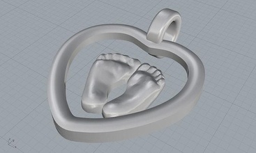 pied pendentif bague boucle d'oreille or argent jante bijou bijoux cristaux pandora charme mode 3d print model - Mito3D