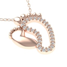 pé pingente mãe crianças pés ouro diamante moda beleza jóias fofa colares colar joalheria imprimível pingentes 3d castable resina prata 3d print model - Mito3D