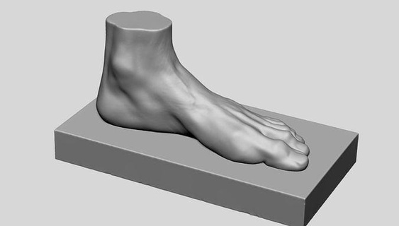 piede stampabile v2 maschio umano uomo 3dprint zbrush scolpire corpo anatomia gamba arte sculture 3d print model - Mito3D