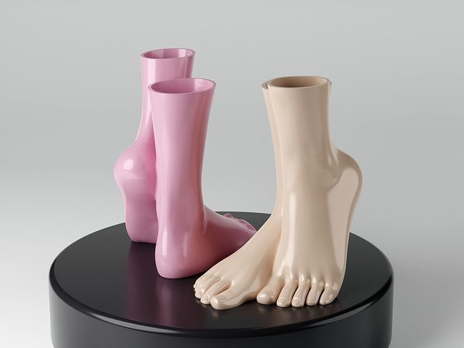 pie florero 3d impresión hogar casa decoración humano planta maceta cuerpo hembra personas 3D print model - Mito3D