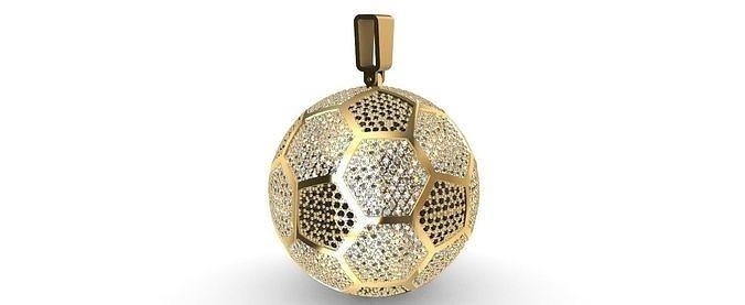 futbol top spor vlasik dalları dünya fincan şampiyonluk cilt neymar messi ronaldo elmas mücevher parlak futebol bola çivili takı kolye 3d print model - Mito3D