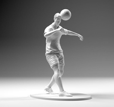 footballer 02 headstrike stl ball board championship euro figurine football free game league match player ronaldo print soccerer sport statue games toys 3d print model - Mito3D