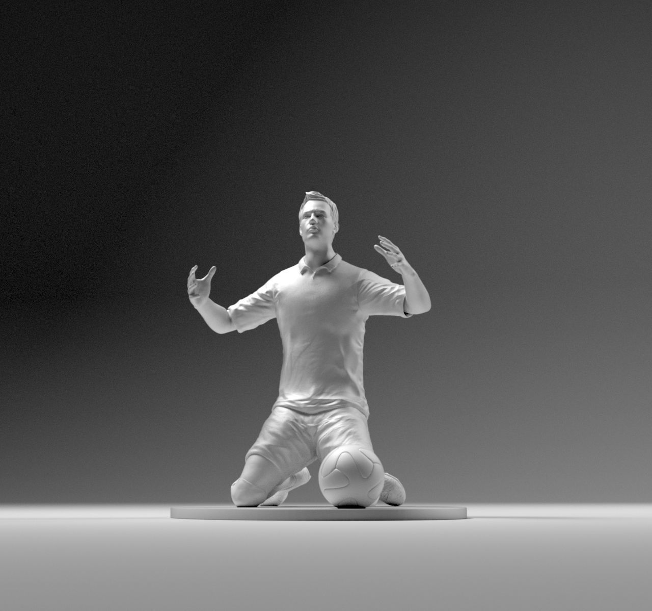 footballer 02 wonder pose 01 stl games-toys 3d animation board games championship game toys league match print soccerer worldcup 3D print model - Mito3D