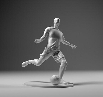 futbolista 04 golpe pie 02 stl fútbol juego campeonato 3d impresión estatua figurilla liga estadio deporte partido euro juegos juguetes cristiano ronaldo 3d print model - Mito3D