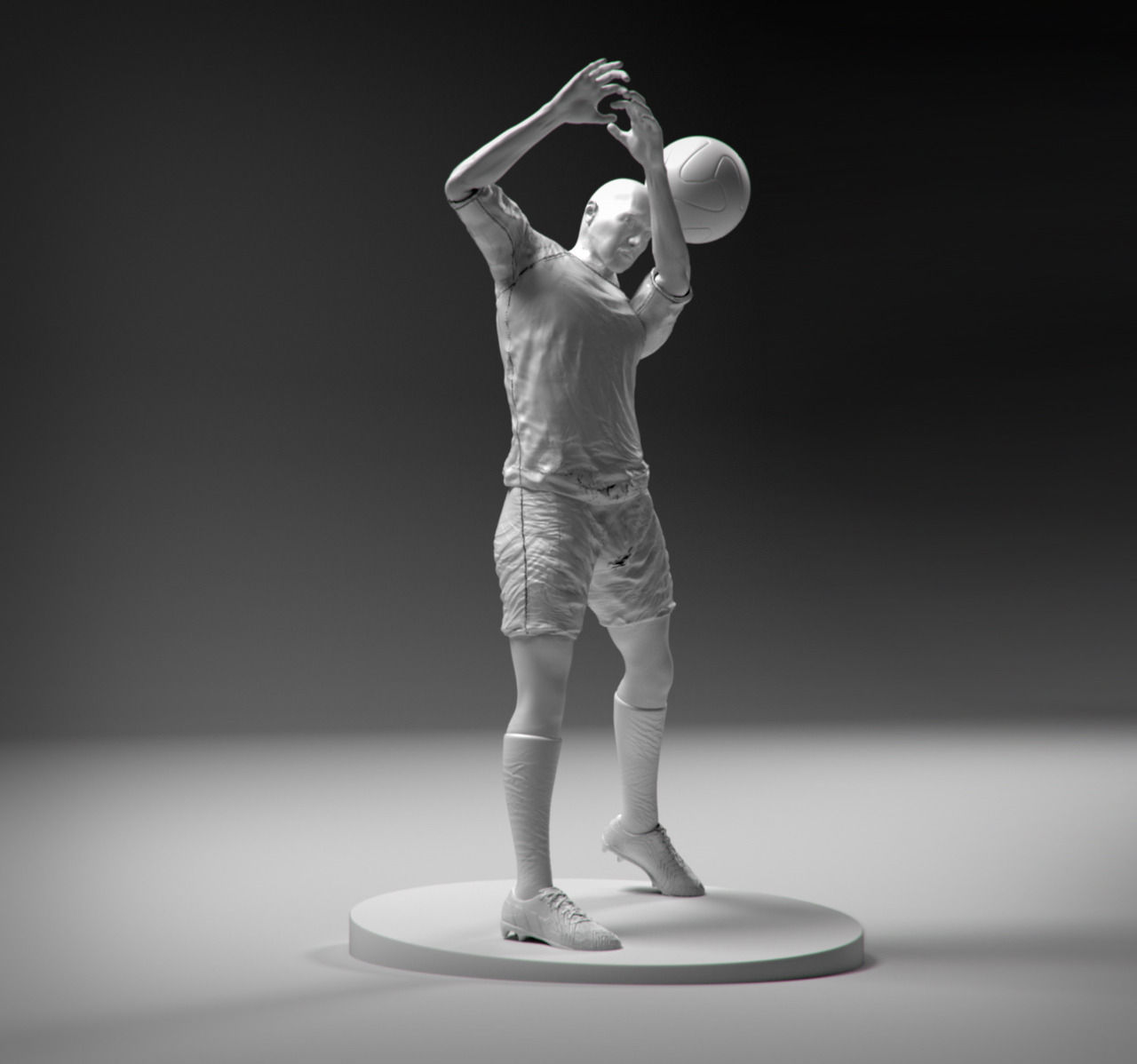 footballer headstrike stl soccerer ball man character game 3d human free championship euro 2016 league france player match sport games toys 3D print model - Mito3D