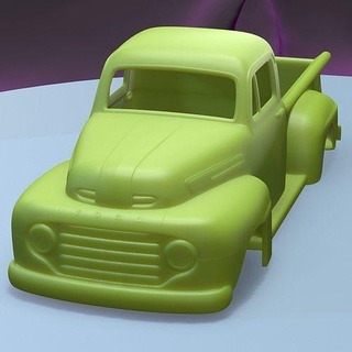 Ford f1 almak kamyon 1950 yazdırılabilir vücut araba yuva ölçülü Tamiya rc miniz kontrol tarayıcı Ninco Kyosho scx eksenel oyunlar oyuncaklar oyun Aksesuarlar 3d print model - Mito3D