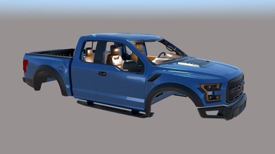 ford f 150 raptor vücut rc eksenel araba kontrol tarayıcı 4x4 araç lüks tekerlek krom hızlı gösterge paneli oturma yeri deri hobi kendin yap otomotiv 3d print model - Mito3D