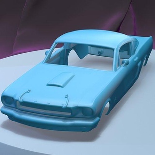 vau mustang fastback 1965 imprimível carro corpo fenda escalextrico Tamiya rc miniz controle rastejante ninco Kyosho scx axial jogos brinquedos acessórios 3d print model - Mito3D