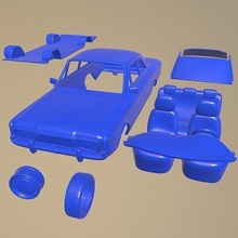 gué taunus p7 coupé 1968 imprimable voiture séparé pièces corps 1 10 scalextric tamiya rc miniz robot d'exploration Kyosho axial 3d print model - Mito3D