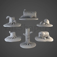 forest objects 28mm rpg wargaming role playing trunk stump mushroom fungus fungy vegetation scenery stone rock tabletop 3d printing games toys game accessories 3d print model - Mito3D