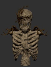 foresta zombie albero personalizzato scheletro figura torso giocattolo guerriero fiore natura pianta scultura osso corpo colonna vertebrale giochi giocattoli 3d print model - Mito3D