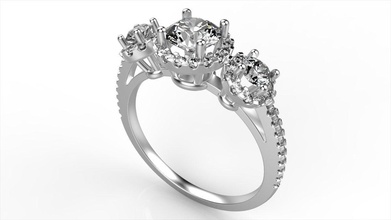 sempre un alone anello di fidanzamento gioielli preziosi gemma oro anelli 3d print model - Mito3D