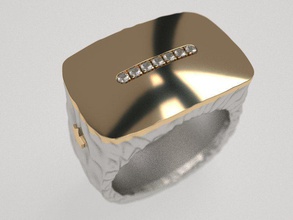 forgiato l'anello gioielli elegante brutale capricciosa fatti a mano la forgiatura martellato massiccia generoso pesante materiale billet stilizzato anelli unisex 3d print model - Mito3D
